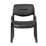 MID-BACK LEATHERPLUS POKER CHAIR ON STURDY STEEL FRAME WITH SLED BASE, B9529